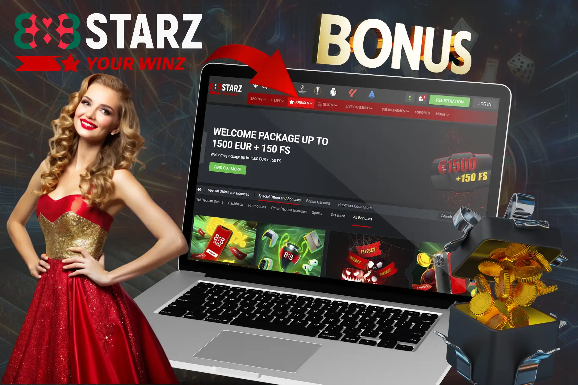 Lots of bonuses await you at 888starz