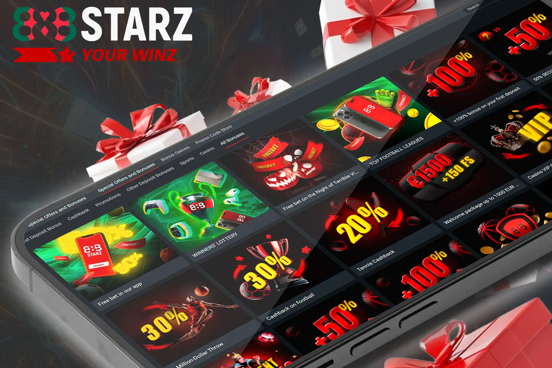 Check out the many bonuses at 888starz